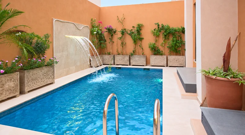 Pool & waterfall · Ground floor