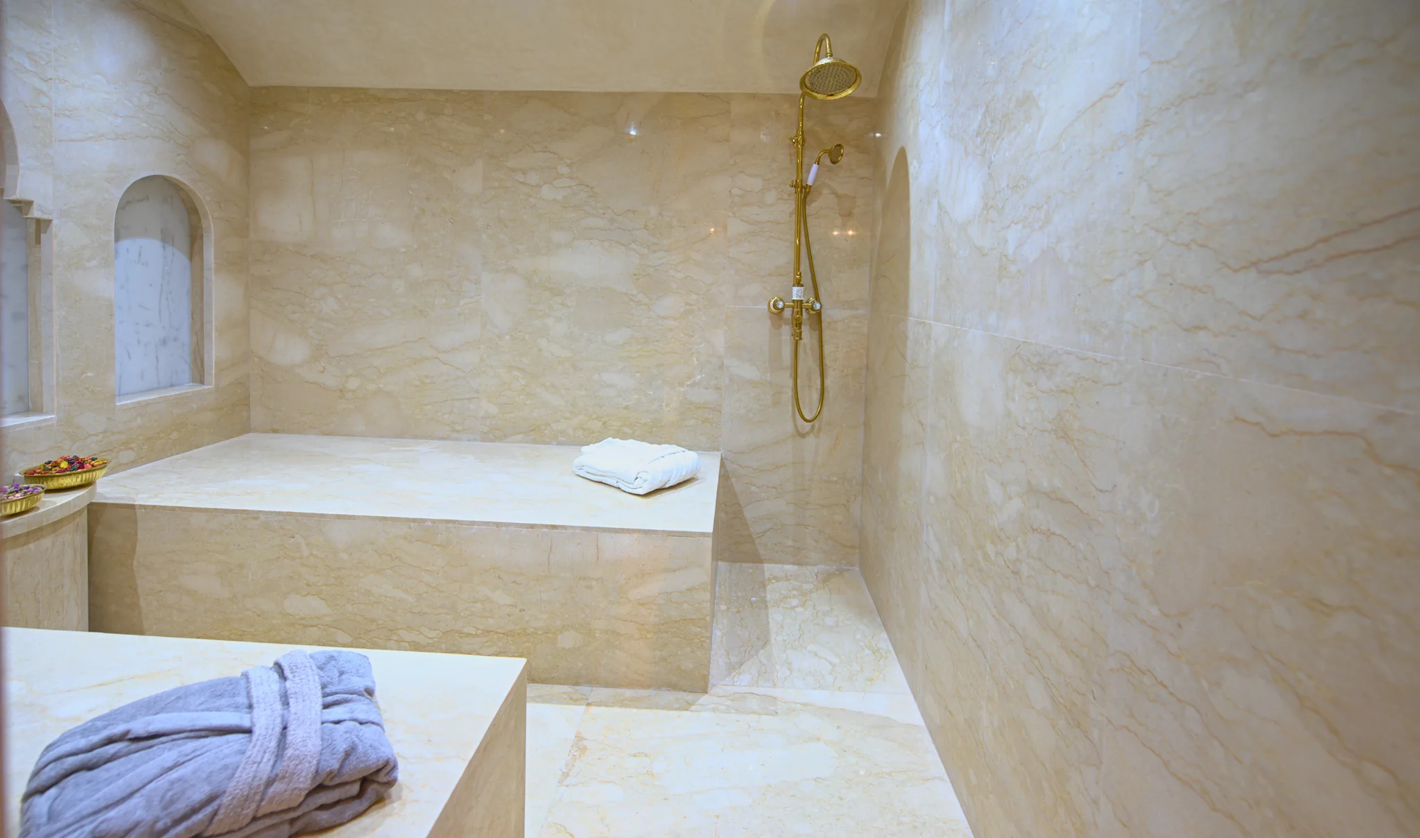 Traditional stone hammam at Villa Sheherazade