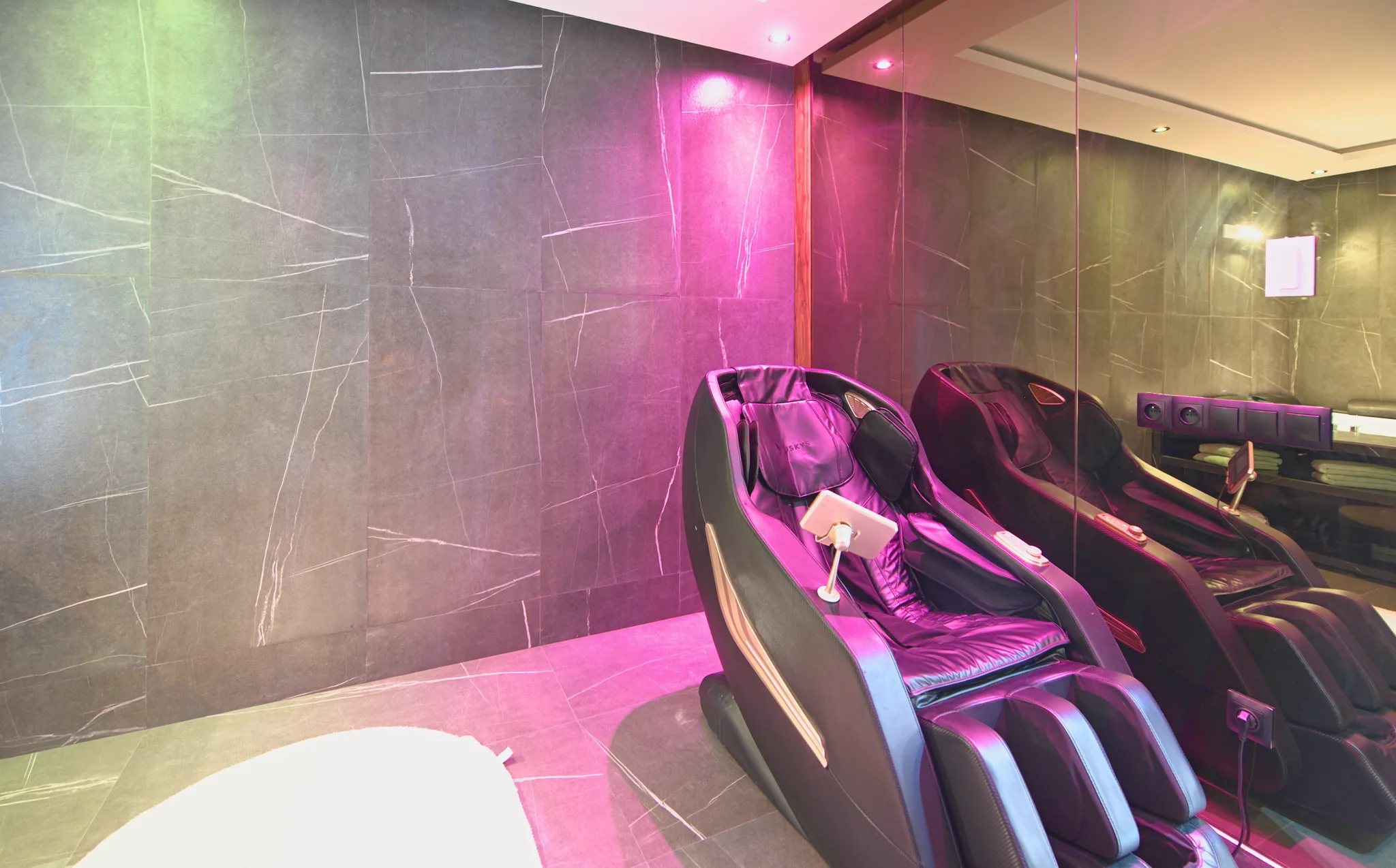 Massage chairs in the villa spa